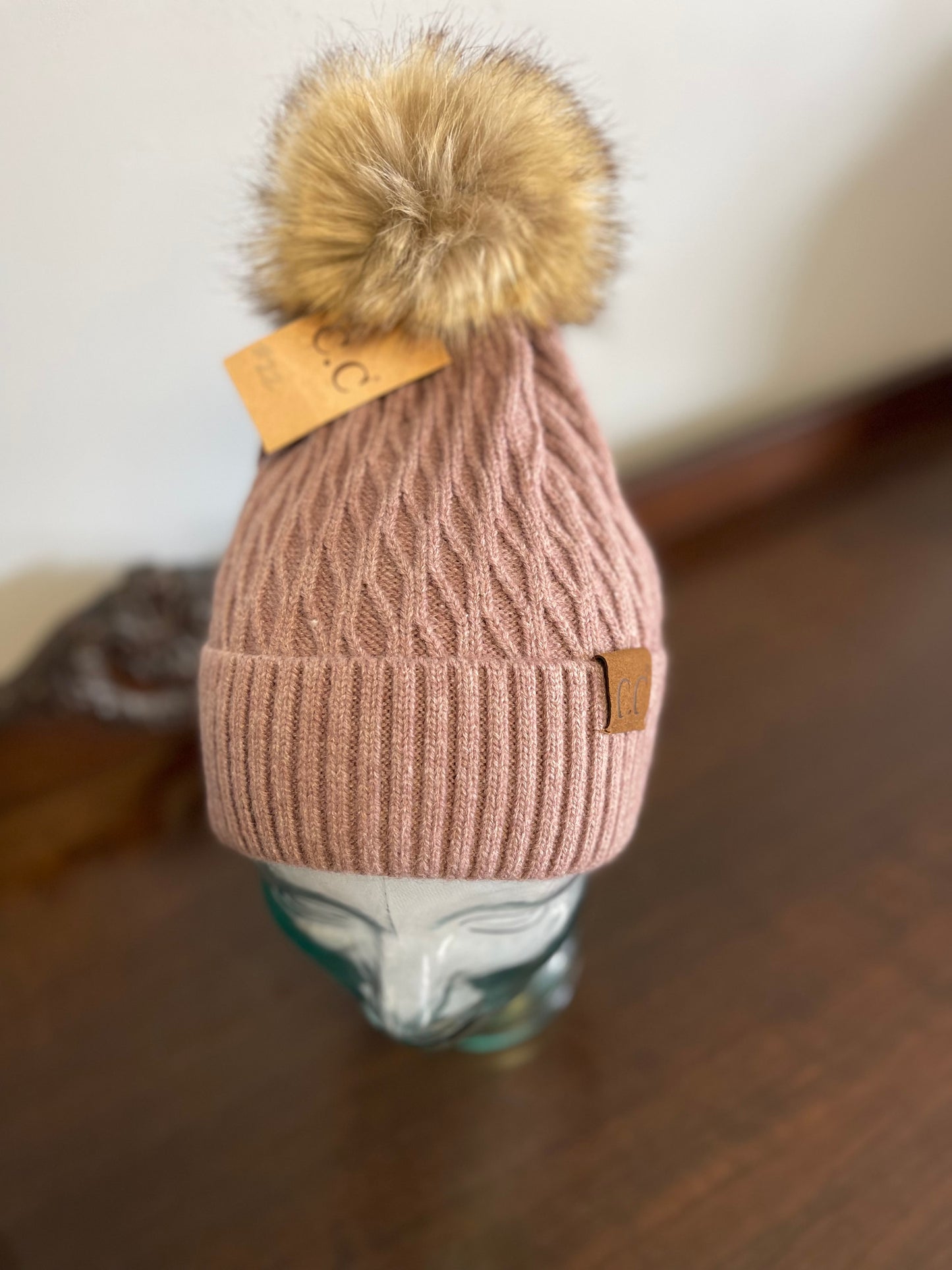 Light Pink Knitted C.C Hat