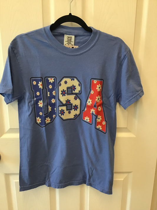 USA Flowered Tshirt