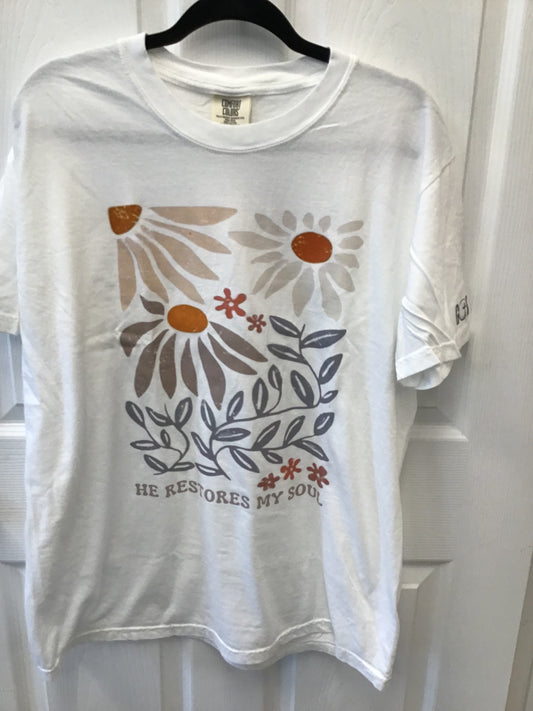 He Restores My Soul-White Tshirt