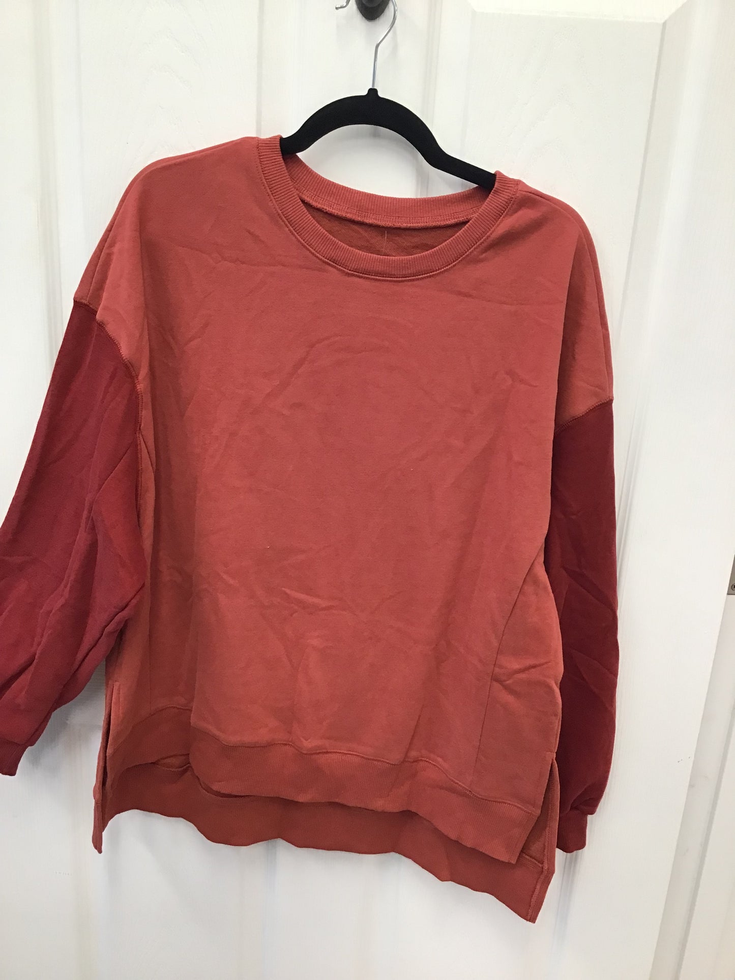 Burnt Red Colorblock Sweatshirt